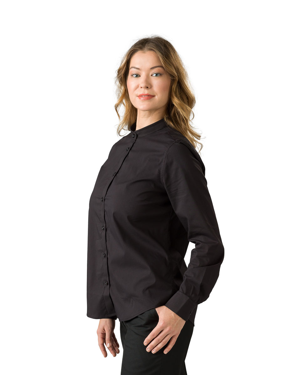 405015S-Mao-Women-3 Πουκάμισο γυναικείο ελαστικό μακρυμάνικο με ΜΑΟ γιακά 405015S - Velilla