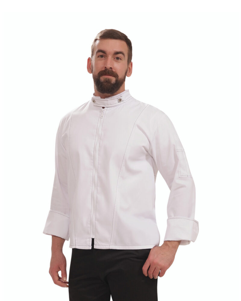 Μοντέρνο σακάκι σεφ Harley της Uniform λευκό